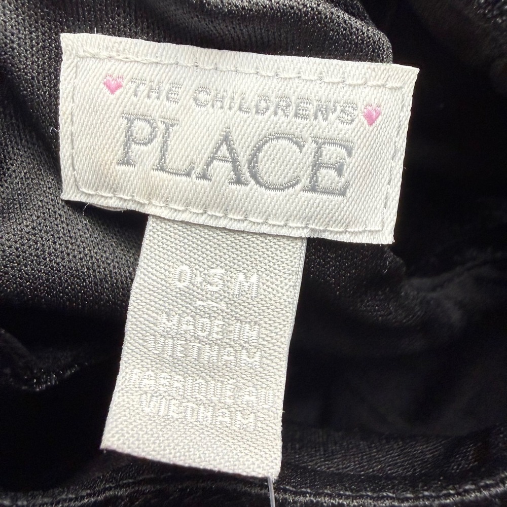 The Childrens Place Baby Girl Velvet Floral Dress Set Black White 0-3M NWT Fairy - Picture 3 of 16
